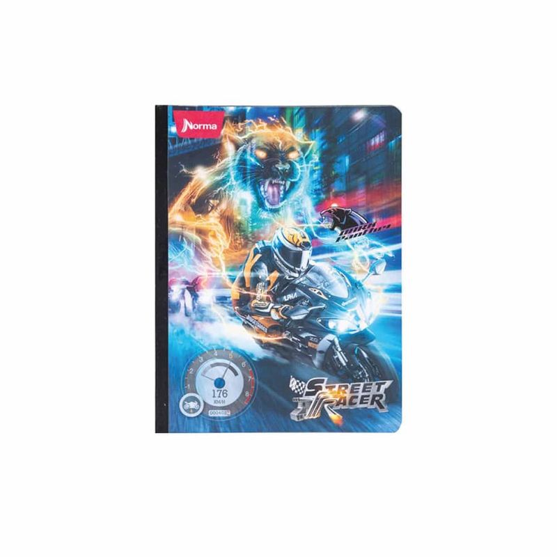 Cuaderno-Cosido-Street-Racer-Mediano-NORMA-100-Hojas-1-Materia-Doble-Linea
