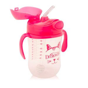 Vaso Pitillo Dr Brown's con Pesa Rosa 9 Oz