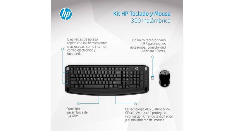 Mouse y teclado hp best sale inalámbrico 300