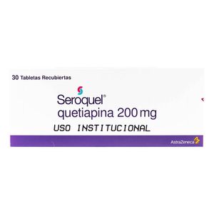 Seroquel Quetiapina 200 Mg Astrazeneca X30 Tabletas