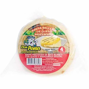 Arepa Don Paisa Maíz Blanco con Queso 350 G