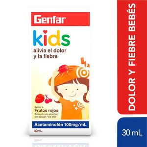 Acetaminofén Kids 100 Mg/ML Genfar Frutos Rojos 30 ML