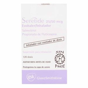 Seretide 25/50 Mcg Glaxo Inhalador Con Contador X120 Dosis