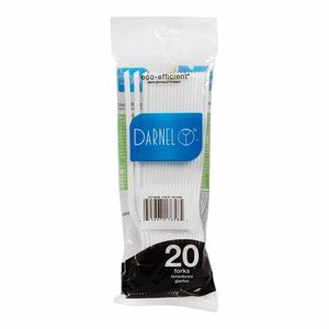 Tenedor Desechable Darnel Blanco X20 Unds