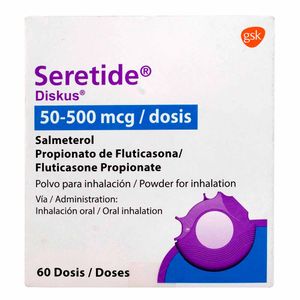 Seretide Diskus 50/500 Mcg Glaxo Inhalador X60 Dosis