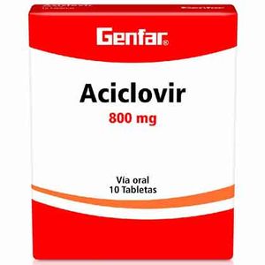 Aciclovir 800 Mg Genfar X10 Tabletas