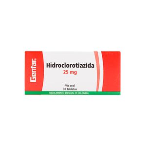 Hidroclorotiazida 25 Mg Genfar X30 Tabletas