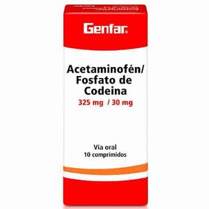 Acetaminofén/Fosfato De Codeina Genfar X10 Tabletas
