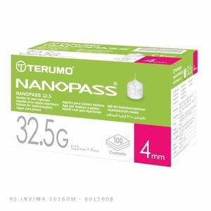 Nanopass Terumo 32,5 G X 4 mm X100 Unds