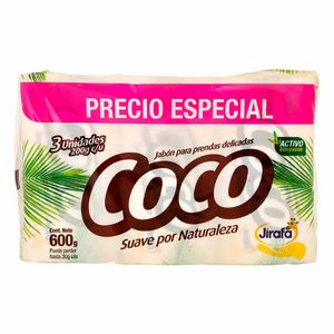Jabón Coco Jirafa Prendas Delicadas 200 G X3 Unds