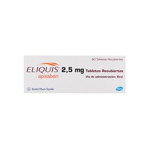 Eliquis 2,5 Mg  X60 Tabletas