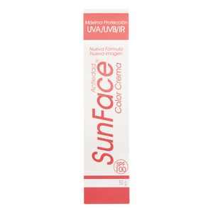 Protector Solar Sun Face Antiedad Spf 100 Crema Color 50 G