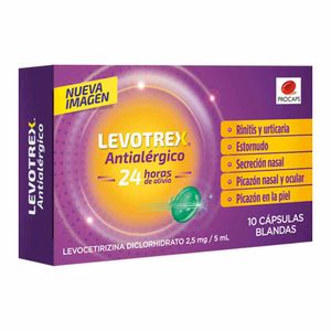 Levotrex Procaps Antialérgico X10 Cápsulas