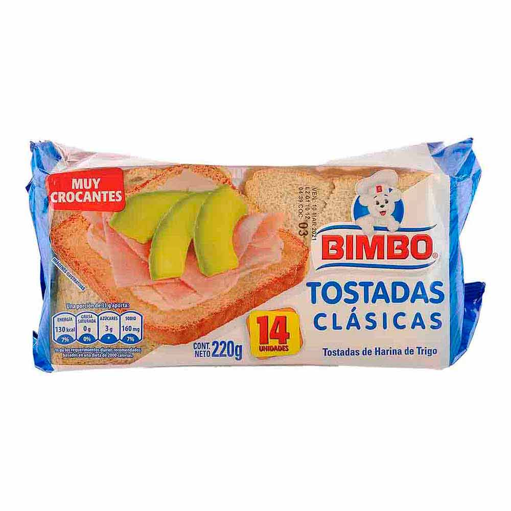 Pan Tostado Marca Bimbo 200 Gr X14 Unds Olímpica