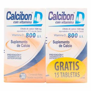 Calcibon Vitamina D 800 Ui X30 Tabletas + Gratis X15 Tabletas
