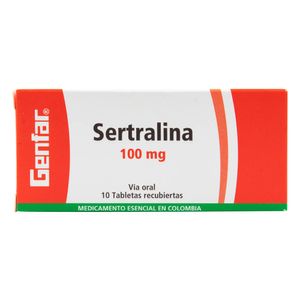 Sertralina 100 Mg Genfar X10 Tabletas