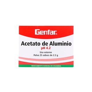 Acetato de Aluminio Genfar Polvo X25 Sobres