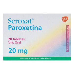 Seroxat Paroxetina 20 Mg Glaxo X20 Tabletas