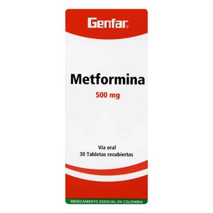 Metformina Genfar 500 Mg Caja X 30 Tabletas