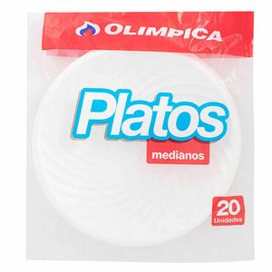 Plato Olimpica Mediano X20 Unds