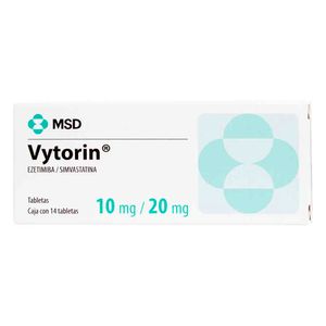 Vytorin MSD 10 / 20 Mg Caja X 14 Tabletas