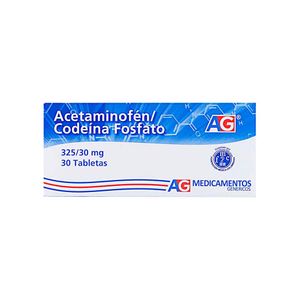 Acetaminofén / Codeína Fosfato AG 325 Mg / 30 Mg X 30 Tabletas
