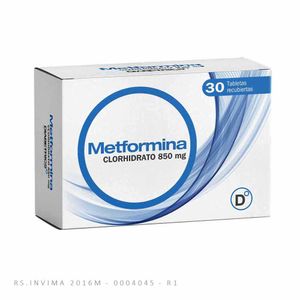 Metformina Clorhidrato Diabetrics 850 Mg X30 Tabletas