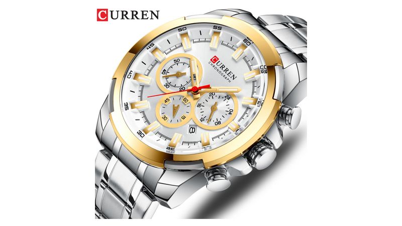 Reloj Hombre Deportivo Curren 8363 On Acero Inoxidable Caja Color