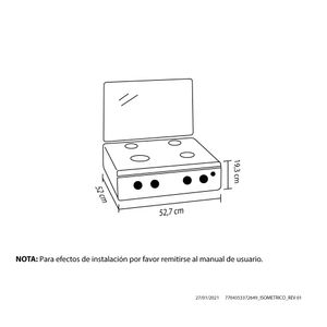 Estufa Sobre Mesa Haceb Avellana V Gas Natural 4 Puestos Negro