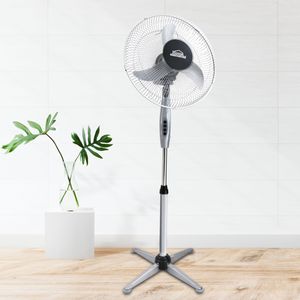 Ventilador de Pedestal Home Elements Gris 16 Pulgadas & 3 Velocidades