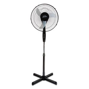 Ventilador De Pedestal Home Elements Negro 16 Pulgadas & 3 Velocidades