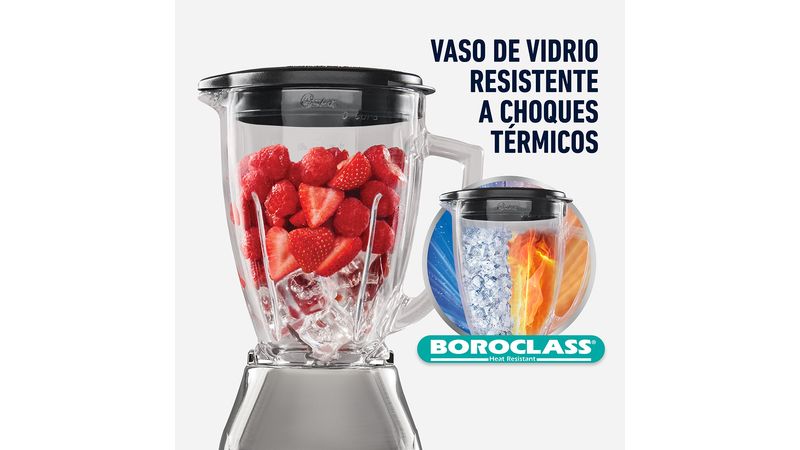 LICUADORA OSTER NIQUELADA 1 5 LT 2 VELOCIDADES 550 W VASO VIDRIO