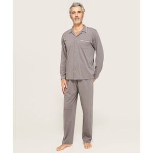 Pijama Camisa Resort Con Detalles Y Pantalón Con Contrastes