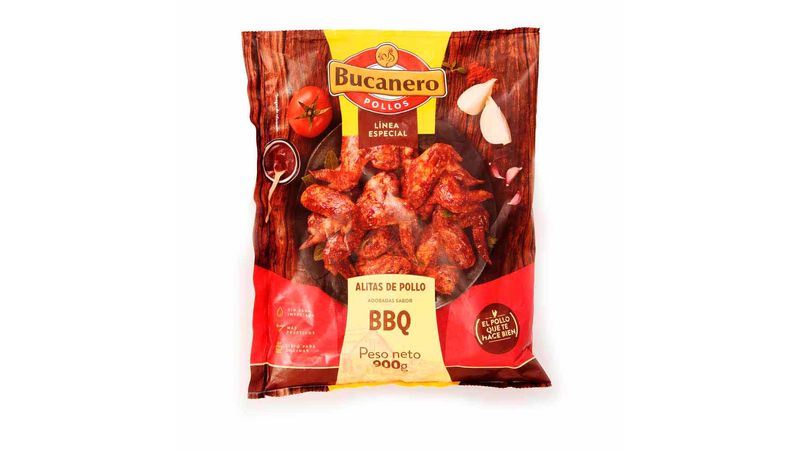 Oferta en Alitas de Pollo BBQ x 900g marca Bucanero - Olímpica