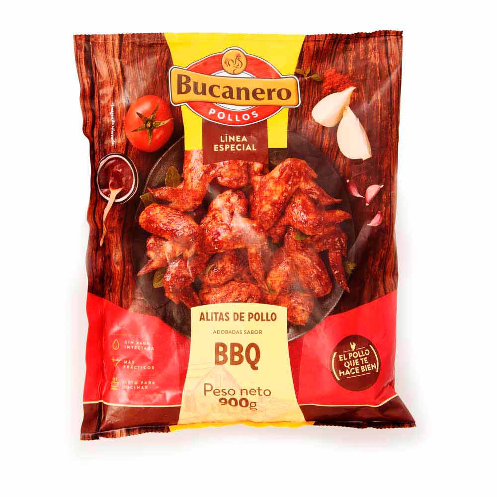 Oferta en Alitas de Pollo BBQ x 900g marca Bucanero - Olímpica