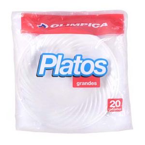 Plato Olimpica Grande X20 Unds