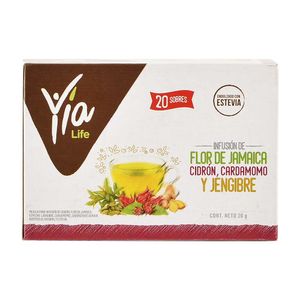 Infusión Yia Life Flor de Jamaica Cidrón Cardamomo Jengibre 20 G