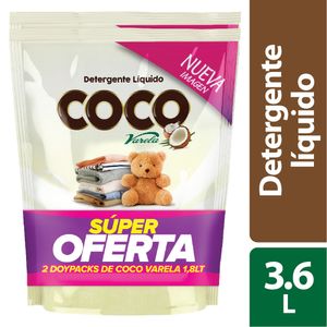 Detergente Líquido Coco Varela Doypack 3,6 Lt Precio Especial