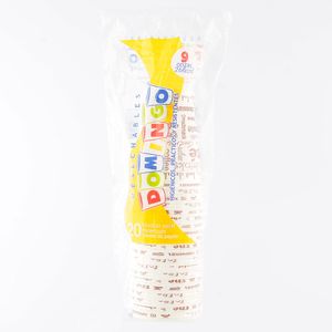 Vaso Domingo Blanco 9 Oz X20 Unds