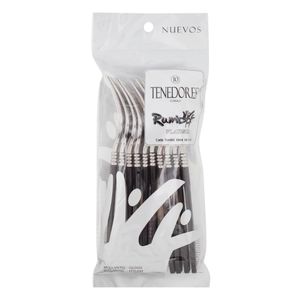 Tenedor Rumba Desechable Platinum X10 Unds