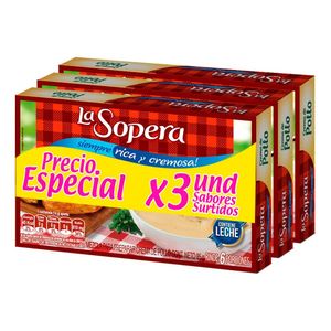 Crema La Sopera 6 Porciones 269,5 G X3 Unds