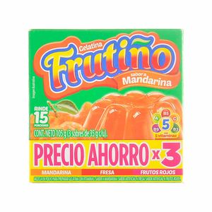 Gelatina Frutiño Mandarina/Fresa/Frutos Rojos 105 G X3 Unds Precio Especial