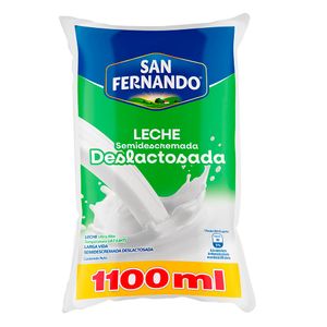 Leche Uht San Fernando Deslactosada Bolsa 1,1 Lt