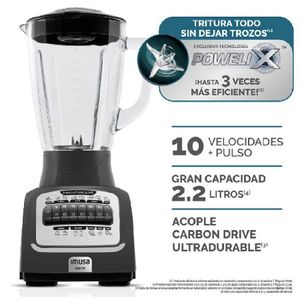 Licuadora Imusa Infiny Force XL 2,2 Lt Vaso Vidrio 12 Velocidades Gris