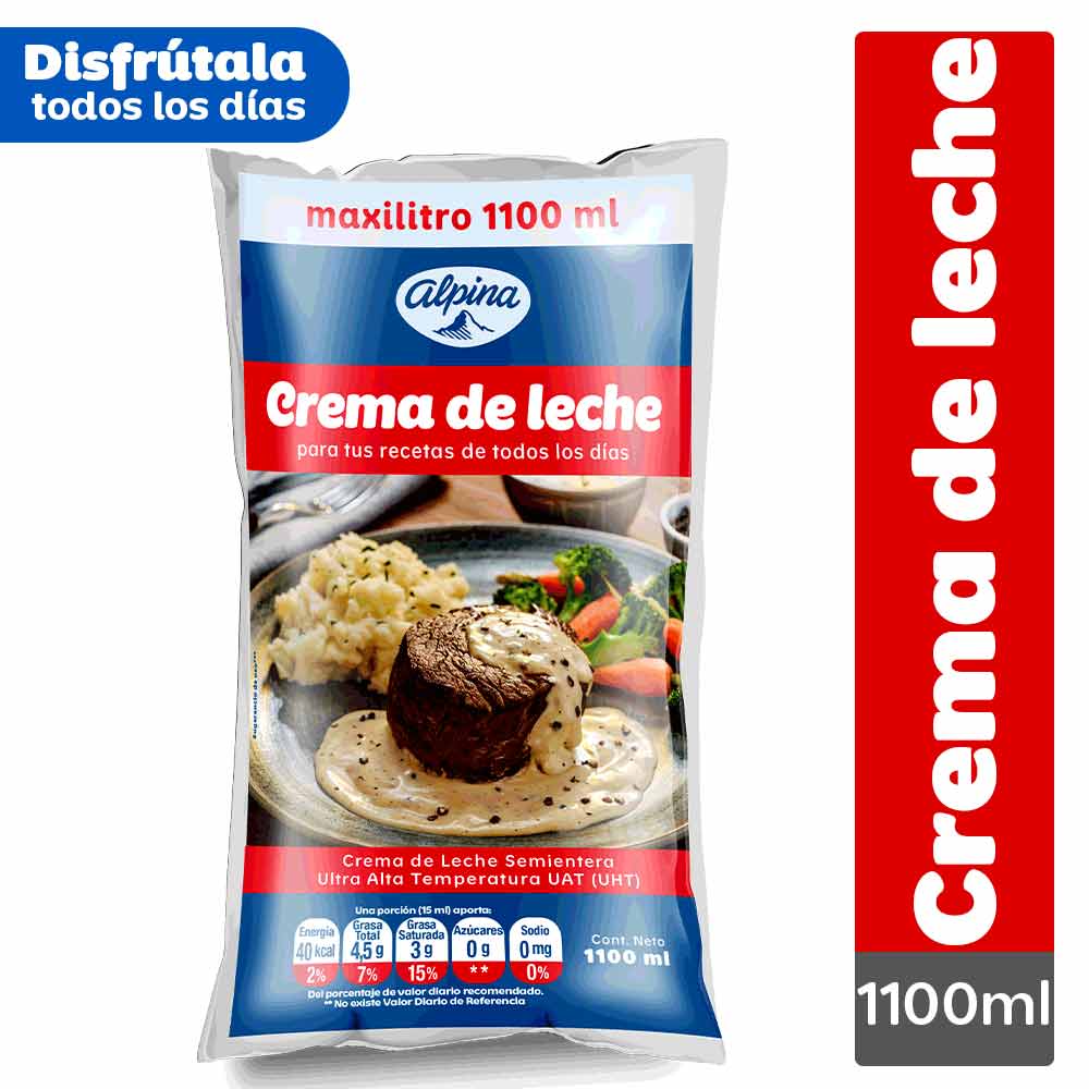 CREM LECHE ALPINA SEMIENTERA 1100ML Olímpica