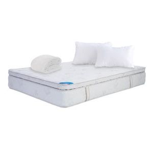 Combo Colchón Sencillo Spring Ortorelax 100 x 190 x 30 cm + Almohadas Siliconadas y Protector