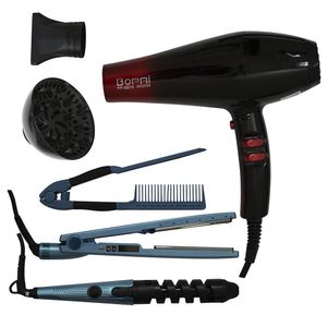 Combo Bopai Plancha de Cabello Rizador Encrespador Secador 3000 Watts