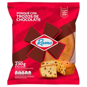 Ponqué Ramo Trozos De Chocolates 230 G X6 Porciones