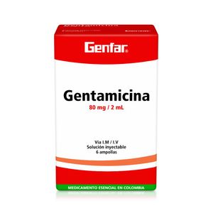 Gentamicina 80 Mg Genfar X6 Ampollas