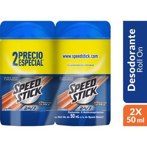 Desodorante Speed Stick 24/7 Xtreme Ultra Roll On 50 Ml X2 Unds
